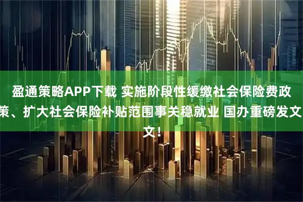 盈通策略APP下载 实施阶段性缓缴社会保险费政策、扩大社会保险补贴范围事关稳就业 国办重磅发文!