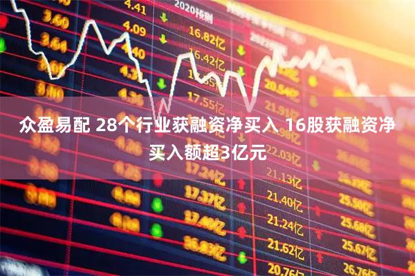 众盈易配 28个行业获融资净买入 16股获融资净买入额超3亿元